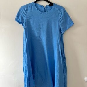 Banana Republic Linen Blend Blue Short Sleeve Mini Dress
